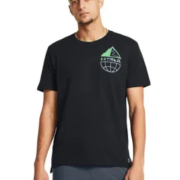 Under Armour Black Cotton Slim Fit Printed Sports T-Shirt-picture-39