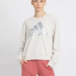 Adidas Beige Printed Pullover image 1