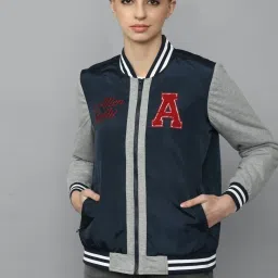 Allen Solly Navy Cotton Printed Jacket image 1