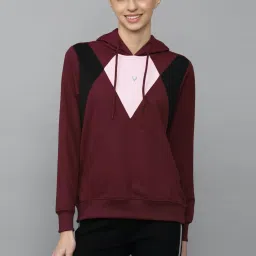 Allen Solly Maroon Cotton Printed Hoodie image 1