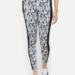 Clovia White Camouflage Tights image 1