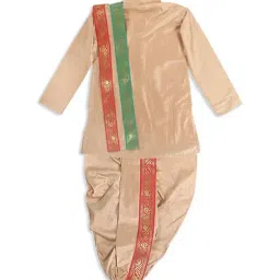 VASTRAMAY SISHU Rose Gold & Red Cotton Straight Fit Kurta Set image 2