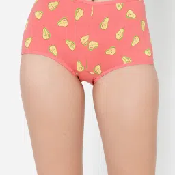 Clovia Pink Cotton Geometric Print Panty image 1