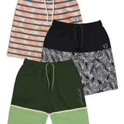 HELLCAT Kids Multicolor Printed Shorts (Pack Of 3) image 1