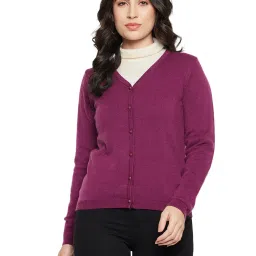 MADAME Dark Purple Regular Fit Cardigan image 1