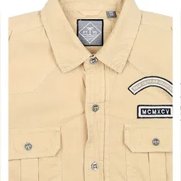 Palm Tree by Gini & Jony Kids Beige Solid Shirt image 3