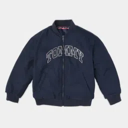 Tommy Hilfiger Blue Relaxed Fit Logo Printed Jacket-image-96