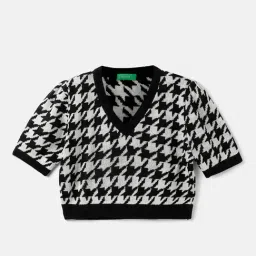 United Colors of Benetton Kids Black Self Design Sweater-picture-38
