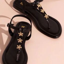 Inc.5 Women's Black T-Strap Sandals-picture-9