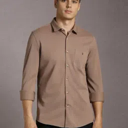 Louis Philippe Brown Cotton Slim Fit Shirt-image-74