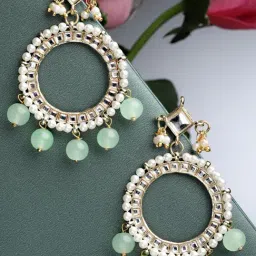 Karatcart Gold-Tone Plated Green Earrings for Women-picture-15