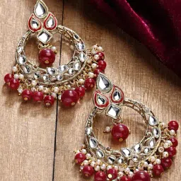 Karatcart Gold-Tone Plated Red Earrings for Women-image-85