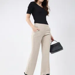 Monte Carlo Beige Solid Trousers image 5