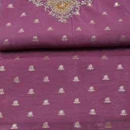 Meena Bazaar Floral Embroidered Sequinned Unstitched Dress Material image 5