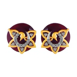 P.C. Chandra Jewellers 14KT (585) Yellow Gold and Diamond Stud Earrings for Women-image-64