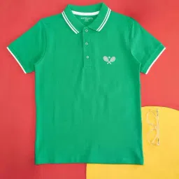 Pantaloons Junior Green Cotton Printed Polo T-Shirt-picture-43