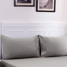 Maspar Grey Cotton 200 TC Bed Sheet Set image 1