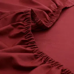 Maspar Red Cotton 200 TC Bed Sheet Set image 2