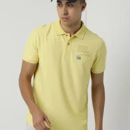 Wildcraft Mustard Cotton Regular Fit Polo T-Shirt-image-3