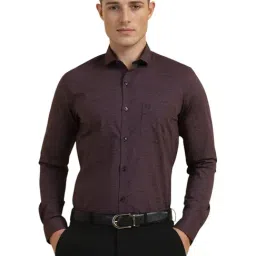 Allen Solly Purple Cotton Slim Fit Printed Shirt-image-81