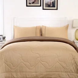 Maspar Vincent Brown Cotton 120 TC Reversible Quilt - Set of 1 image 2