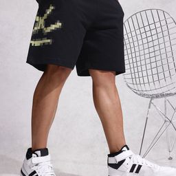 WROGN Men Brand Logo Printed Pure Cotton Loose Fit Shorts-picture-11