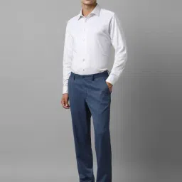 Louis Philippe Blue Slim Fit Trousers image 5