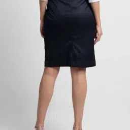 Powersutra Navy Blue Regular Fit Skirt image 3