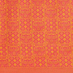 LADUSAA Yellow & Pink Woven Saree With Unstitched Blouse image 5