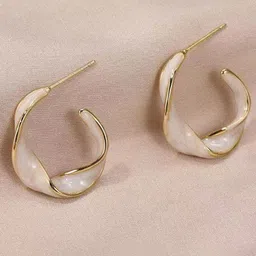 Celestique Twisted Half-Hoop Earrings image 2