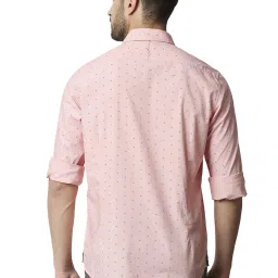 Basics Pink Cotton Slim Fit Printed Shirt image 2