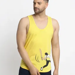 Friskers Multi Cotton Slim Fit Printed Gym Vest - Pack of 2 image 4