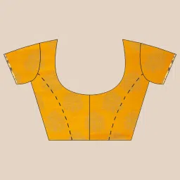 LADUSAA Yellow Printed Saree With Unstitched Blouse image 3