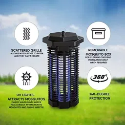 Moskitrap Bug Zapper with UV LED Light Black 360 Protection Plastic for Indoor & Outdoor, MW12 image 4