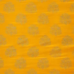 LADUSAA Yellow Printed Saree With Unstitched Blouse image 5