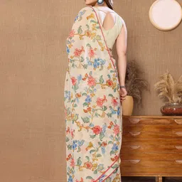 DIVASTRI Floral Embroidered Poly Georgette Ready to Wear Saree image 3