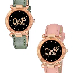 Miss Perfect Women Printed Dial & Leather Straps Analogue Watch DF38-picture-20