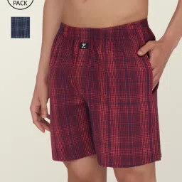 XYXX Red & Blue Check Boxers - Pack of 2 image 1