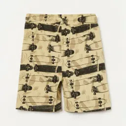 Fame Forever by Lifestyle Boys Beige Cotton Printed Shorts image 2