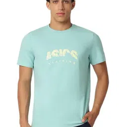 Asics Blue Cotton Regular Fit Printed Sports T-Shirt-picture-17