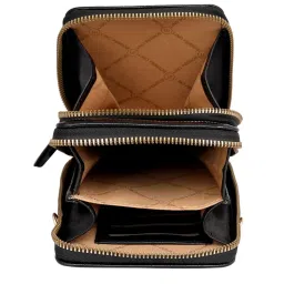 Lino Perros Black Textured Mobile Pouch image 4