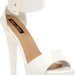 Flat N Heels Women's White Ankle Strap Stilettos image 4