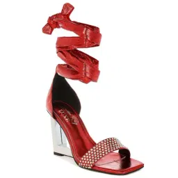 London Rag Women's Red Ankle Strap Sandal-picture-21