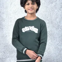 Crimsoune Club Boys Green Printed Sweatshirt image 5