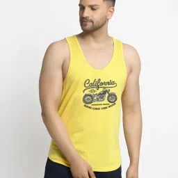 Friskers Multi Cotton Slim Fit Printed Gym Vest - Pack of 2 image 4