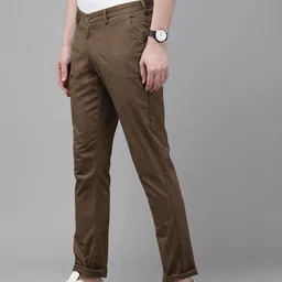 Blackberrys Men Brown Tapered Fit Low-Rise Chinos image 1