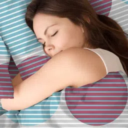 Layers Cotton Plus Blue Cotton Blend 120 TC Double Size Bed Sheet with Pillow Cover image 4