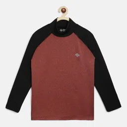 CHIMPRALA Boys Rust Colourblocked High Neck Sports T-shirt-picture-37