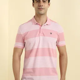 Allen Solly Men Striped Polo Collar Applique T-shirt-picture-15