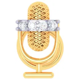 P.C. Chandra Jewellers 22k Gold Microphone Shaped Three Stones Nosepin-picture-40